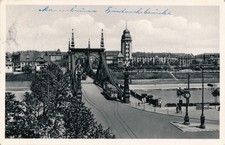 AK S/W MANNHEIM - FRIEDRICHSBRÜCKE MIT STRAßENBAHN 1951 GELAUFEN!