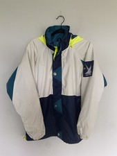 Vintage Helly Hansen Segel Jacke M Herren Creme/Weiß Blau oversized 
