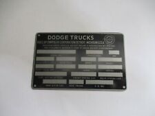 Typenschild Schild Dodge US Army Trucks s74