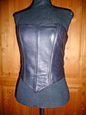 schwarze Nappa-Leder-Corsage