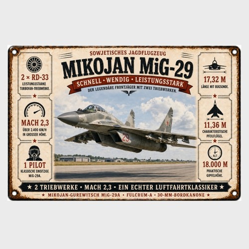 Blechschild mig - blechschild, mig-29