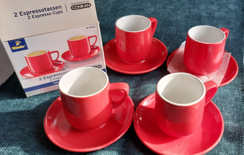 Rote espressotassen 4 - +,