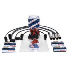 BOSCH Verteilerkappe Finger Kabelsatz 4x Zündkerze für MERCEDES W201 W124 M102