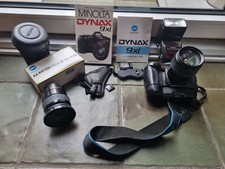 minolta 9Xi spiegelreflex mit obkjektive  Motordrive und Blitzlicht sowie Handbü
