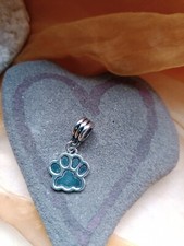 Bead Hundepfote Tatze für Modularmband oder Kette NEU Großlochperle 