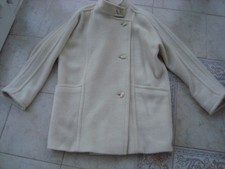 Damen-Jacke/Kurzmantel gefüttert Gr. 46 Marke Hucke  Schurwoll-Mischung wollweiß