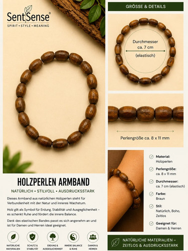 Elegantes holzarmband - holzarmband, –