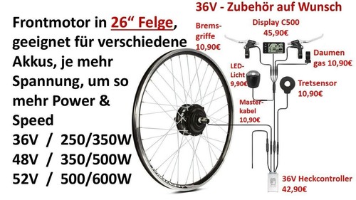 Bike frontmotor 26 zoll - e-bike,