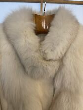 Glamour Weissfuchsjacke mit Leder für starke Ladies Maßanfertigung ca. Gr. 48-50