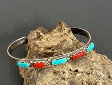 Armreif/ Armspange - Indianerschmuck - Türkis & Koralle - Silber 925 (93)