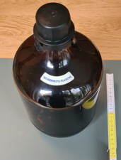 Braune Sicherheitsflasche aus Glas - 3 Liter - Laborflasche mit Schraubverschl.