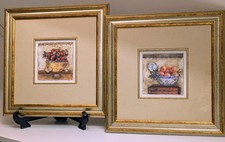 2 Bilder Charlene Olson 12x12xcm gerahmter Druck  32x32cm - Top