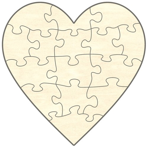 Blanko holz puzzle herz - holz-puzzle, herz,