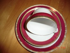 4 Teile Kaffeegeschirr von Seltmann Weiden Bavaria - Goldrand mit rot