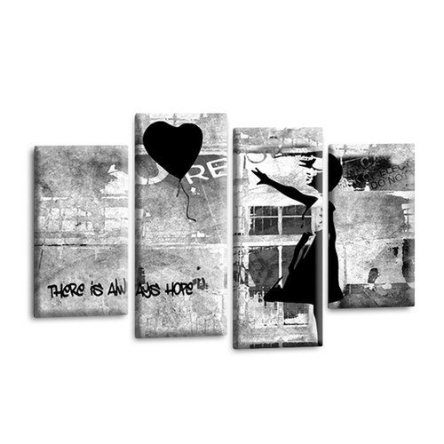 Banksy wandbild schwarz - banksy,
