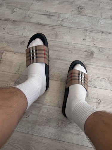 Burberry slides check - check, beige