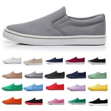 Herren Damen Segeltuchschuhe Slip-on Canvas Sneakers Stoffschuhe Leinenschuhe