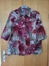 Schicke Safari-Leinenbluse mit Schulterpolstern von Ulla Popken in 46 / 48