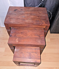 Couchtisch 3er-Set - Beistelltisch-Set - Natur, Massivholz