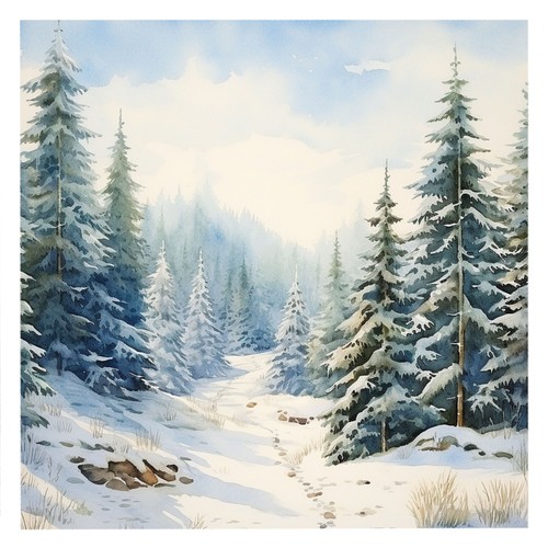 Deko bild wald schnee winter - deko,