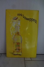 Werbeschild: Think Schweppes ! Indian TONIC WATER wurde 1870,  59 X 39 cm
