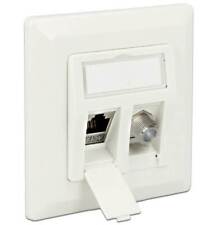 Kombi Netzwerk Daten Dose Cat6A 500MHz 10Gbit RJ45 LAN + SAT TV F-Anschluss UP