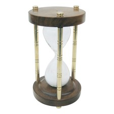 Sanduhr 15 Min. aus Messing/Holz 15 cm Sea-Club