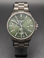 Bauhaus Luftfahrt Automatik Titan 2860-M4 Herren Armbanduhr 42 mm silber/ grün