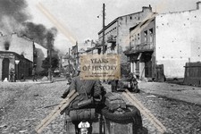 Foto Kradmelder Motorrad Krad Gefecht Straßenansicht Ostfront 