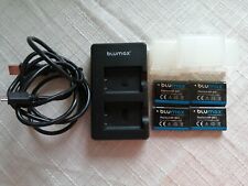 Blumax 4 x Akku 1100mAh & Slim Dual-Ladegerät mit Micro USB Kabel, 5x Akku-Box