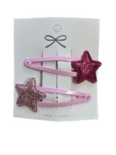 Haarspange Mädchen Sterne Pink Rosa Weihnachten Accessoires Haarschmuck Neu