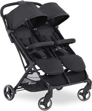 Hauck Swift X Duo Twin Doppel Buggy Kinderwagen mit Regenschutz - Schwarz