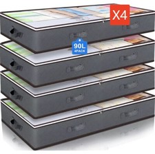 4PCS Unterbett Kommode Aufbewahrung Unterbettbox Unterbettkommode Unterbett Box-