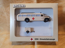 BREKINA✅Modelauto✅HO 1:87✅DRK Einsatzfahrzeug mit Hänger✅OVP✅selten✅alt