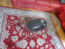 Kautsch Tisch/Bildschirmerhöhung Glas Schwarz 120x30x13 Cm.