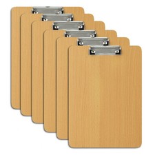 Klemmbrett Schreibbrett Bürobedarf Schreibplatte Klemmkladde Holzbrett 6er Set