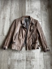 Muubaa Lederjacke Damen taupe Leather Jacket KP € 300 Top Zustand