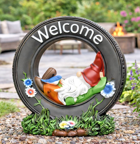 Welcome gartenzwerg autoreifen - welcome,