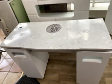 Profi Kosmetik/Nagel Tisch Profi Staubabsaugung Mamor Tischplatz weiß Hochglanz 
