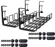 2X Kabelkanal Unter Schreibtisch Kabelmanagement Kabelkorb Organizer Ohne Bohren