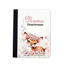 Zeugnismappe Reh personalisiert Name Urkundenmappe Dokumente A4+