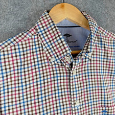 Fynch-Hatton Hemd Herren Large Kariert Langarm Kaschmir Finish Brushed Twill