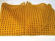 Winterschal, Schal, Strickschal, Plaid, Dreieckstuch, senf / curry