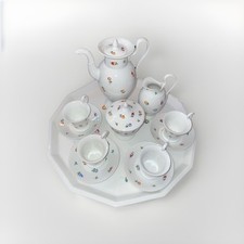 Nymphenburg Porzellan Service Set Empire Streublumen Tablett Kaffeservice  3Pers