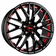 18 Zoll MAM RS4 Alufelgen Black Red Inside Undercut für VW Golf 7 Variant AUV