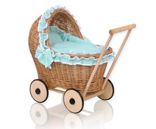 Puppenwagen aus korbgeflecht - puppenwagen,