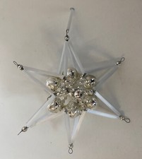 Alter Gablonzer Weihnachtsschmuck Christbaumschmuck Stern Silber 6897/22