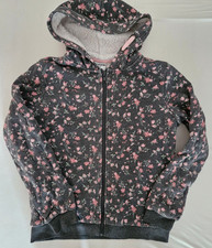 Pocopiano - Sweatjacke geblümt mit Teddyfutter und Kapuze - Gr. 152