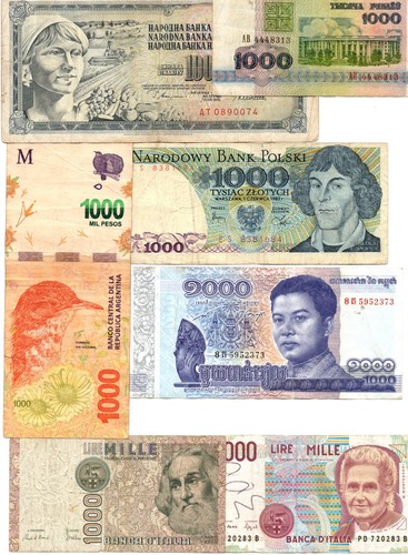 Banknoten mit 1000er werten - banknoten,