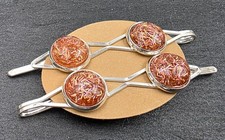 Haarspangen Haarklammern Handmade Glitzer Glitter Orange Damen Mädchen